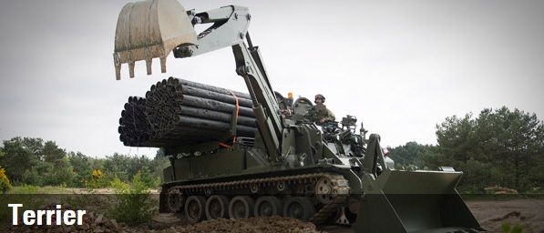 Бронированный экскаватор Великобритании Terrier Armoured Digger