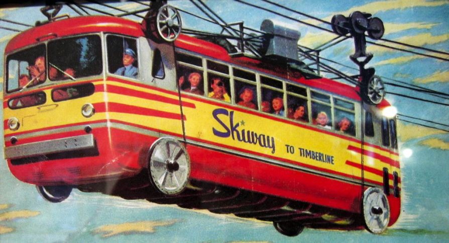 Летающий автобус Skyway to Timberland - самый странный горнолыжный подъемник