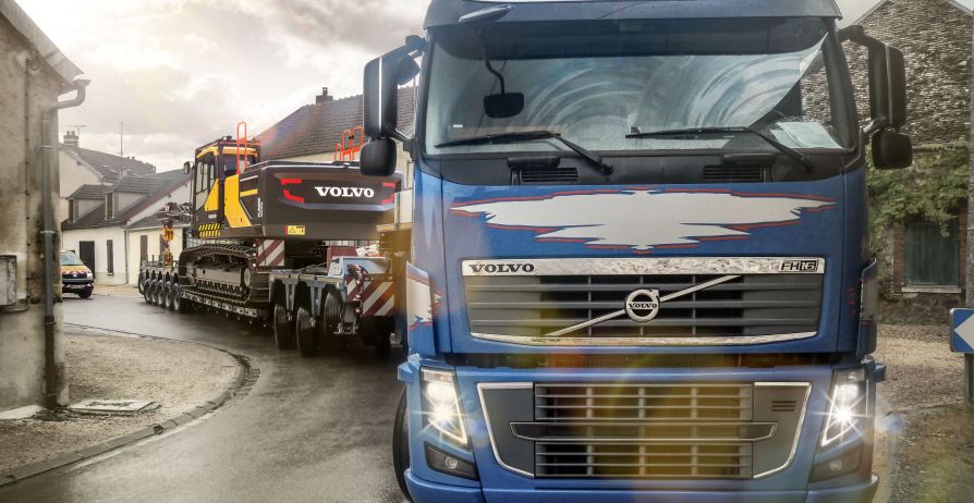Полноповоротный трубоукладчик Volvo PL3005E перевозка на трале 