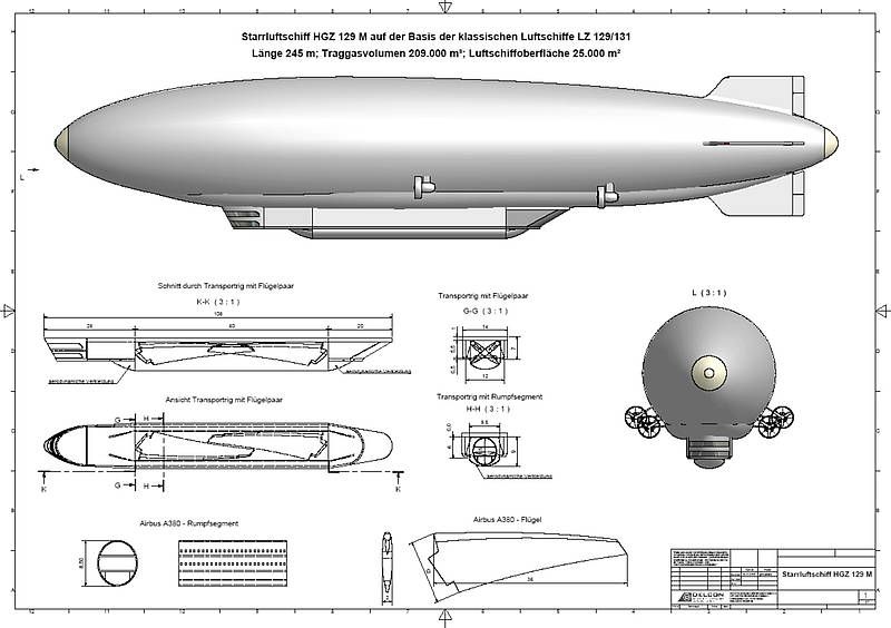 Чертежи летающих кранов-дирижаблей Cargolifter