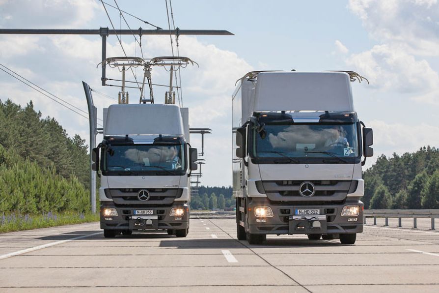 Siemens строит в Германии систему зарядки гибридных грузовиков на ходу