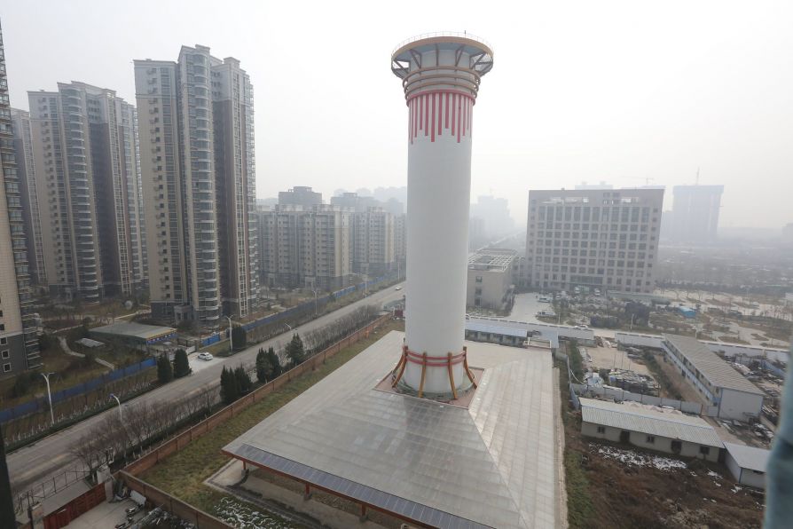 Крупнейшая в мире башня Xian smog tower по очистке воздуха